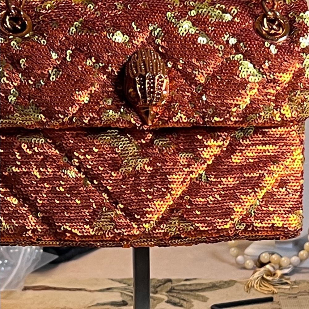 Kurt Geiger Gold and Copper Sequin Shoulder Bag